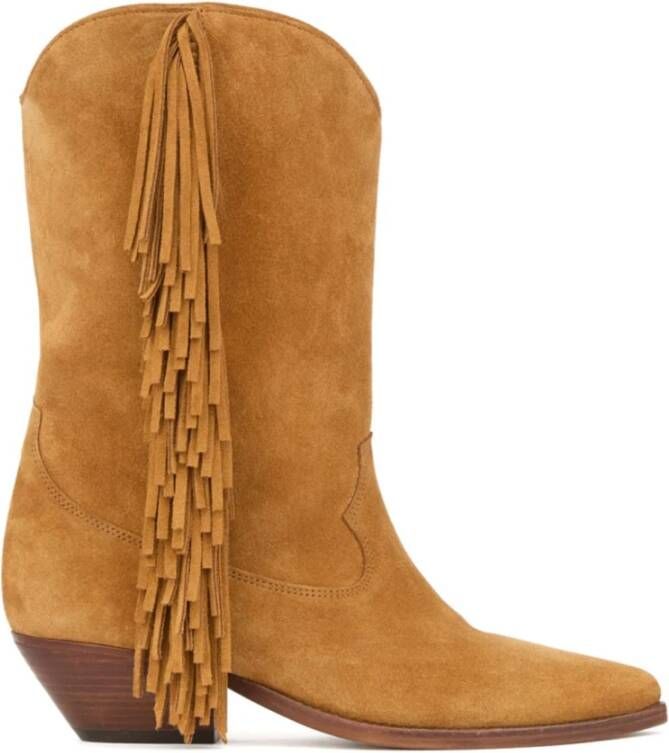 Isabel marant Franje Western Leren Laarzen Brown Dames