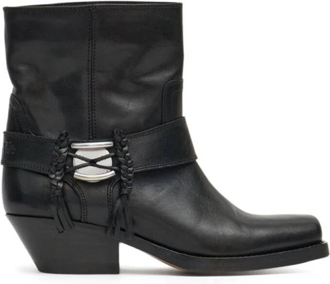 Isabel marant Gaucho Cuban Heel Leren Laarzen Black Dames