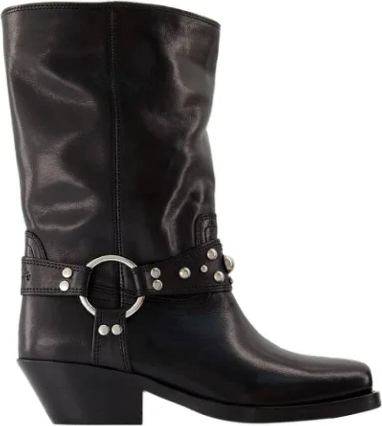 Isabel marant Leren Biker Boots met Zilveren Details Gray Dames