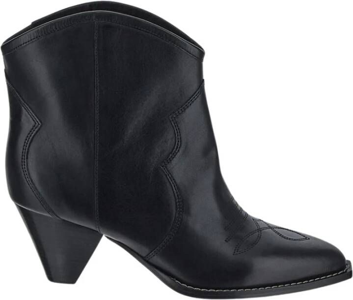 Isabel marant Leren Enkellaarzen Black Dames