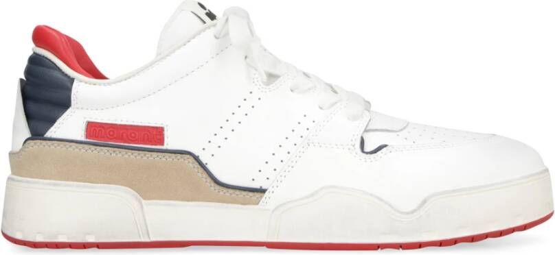 Isabel marant Leren lage sneakers met suède inzetstukken White Heren