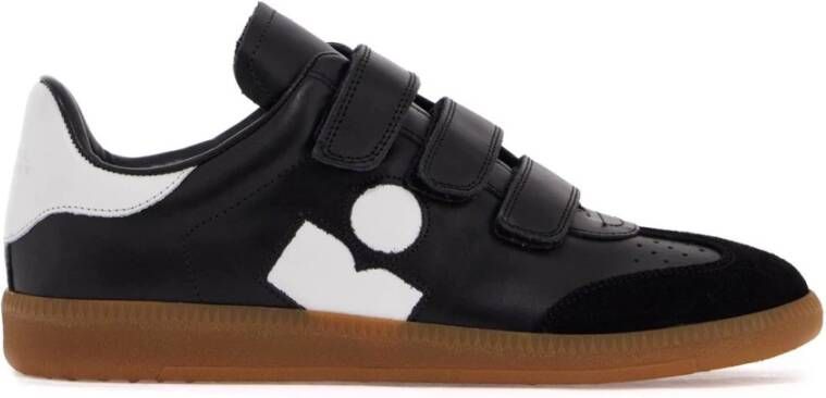 Isabel marant Leren Sneakers met Klittenbandsluiting Black Dames