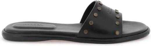 Isabel marant Leren Vikee Slides met Metalen Studs Black Dames