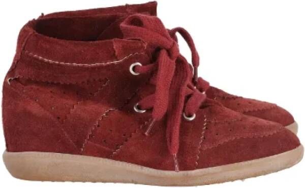 Isabel Marant Pre-owned Suede sneakers Red Dames