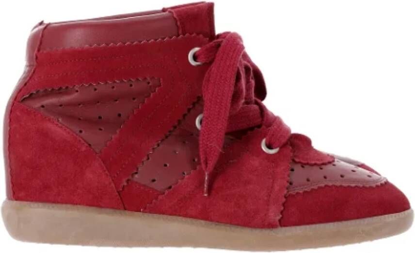 Isabel Marant Pre-owned Suede sneakers Red Dames