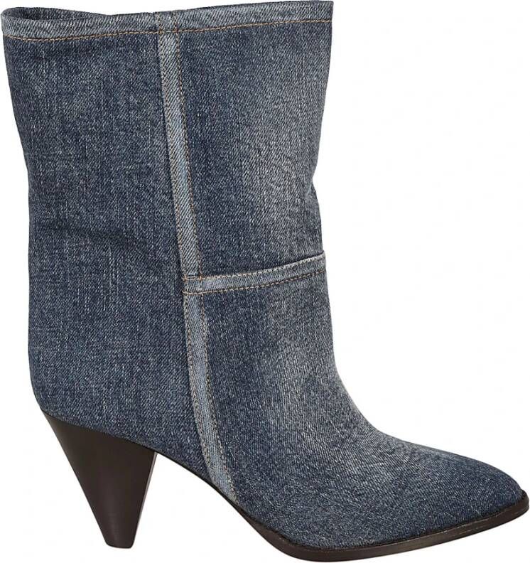 Isabel marant Cowboy Stijl Blauwe Textiel Enkellaarsjes Blue Dames