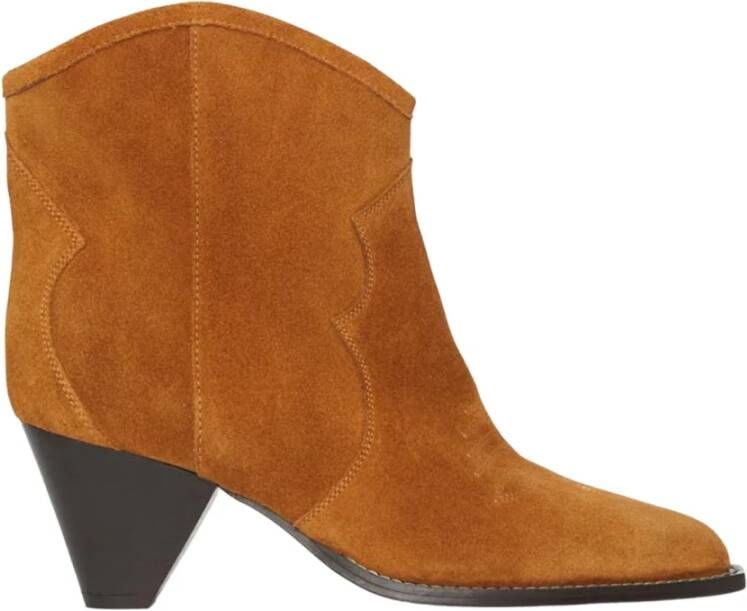 Isabel marant Wildlederstiefel met 60mm Tapered Hak Brown Dames