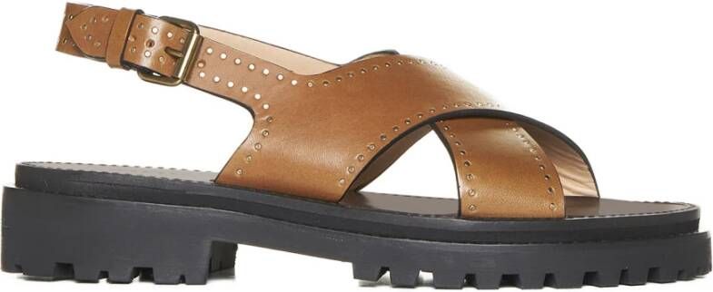 Isabel marant Studded Leren Sandalen Brown Dames