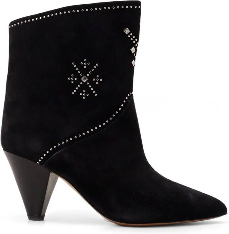 Isabel marant Studded Suede Enkellaarzen Black Dames