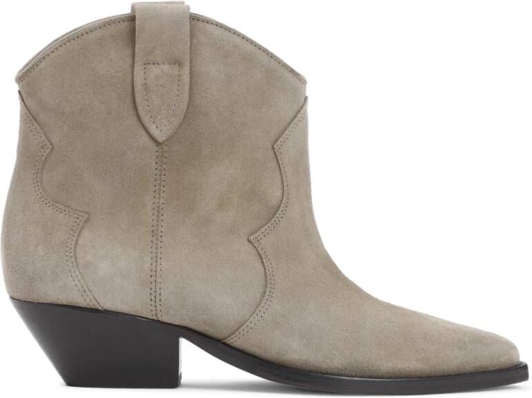 Isabel marant Taupe Beige Leren Enkellaarzen Beige Dames