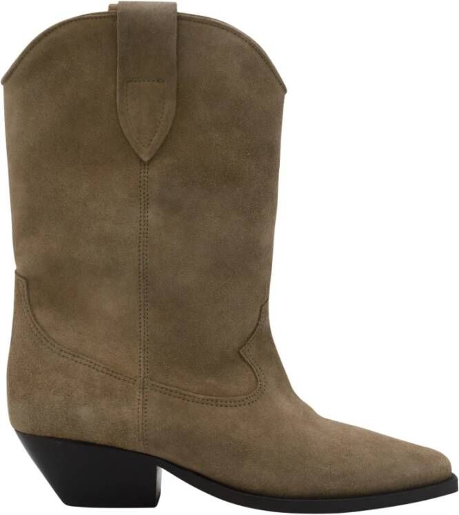 Isabel marant Taupe Suède Cuban Heel Slip-On Laarzen Beige Dames