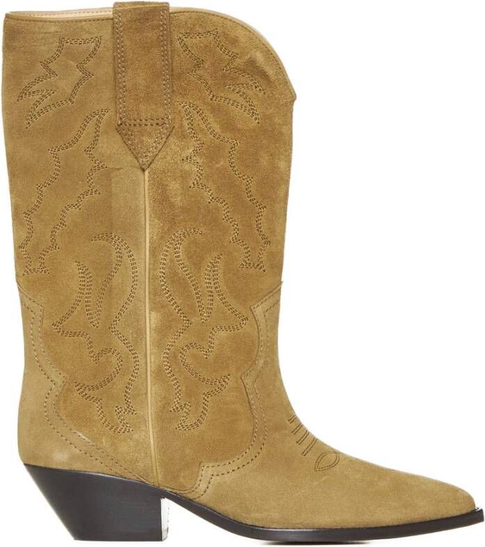 Isabel marant Westers-stijl Beige Laarzen met Geborduurd Motief Beige Dames