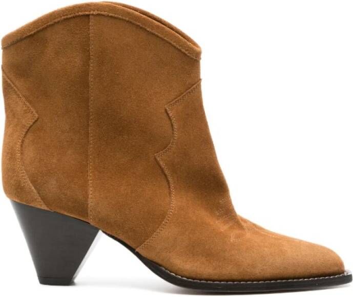 Isabel marant Wildlederstiefel met 60mm Tapered Hak Brown Dames