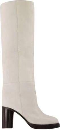 Isabel marant Witte Leren Laarzen 9 cm Hak White Dames