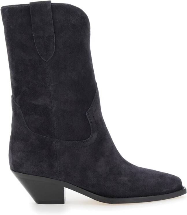 Isabel marant Zwarte Cowboy Slip-On Laarzen met Cubaanse Hak Black Dames