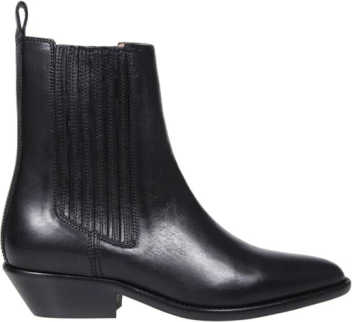 Isabel marant Stijlvolle Cowboy Laarzen van Kalfsleer Black Dames