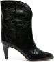 Isabel marant Zwarte Leren Western Enkellaarzen Black Dames - Thumbnail 1