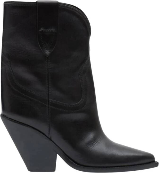 Isabel marant Zwarte Leren Hoge Cow Laarzen Black