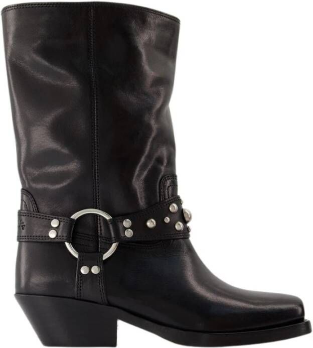 Isabel marant Zwarte Leren Instaplaarzen Black Dames