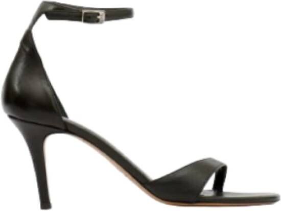 Isabel marant Zwarte Leren Sandalen met Hak Black Dames