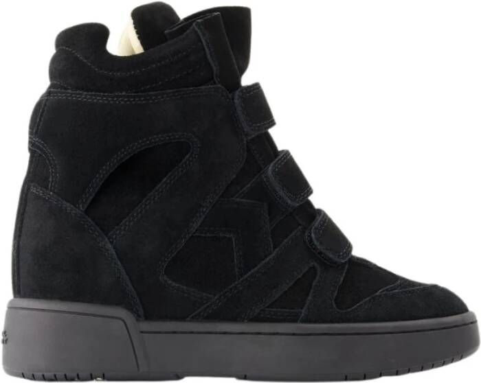 Isabel marant Zwarte Leren Sneakers met Velcro Straps Black Dames