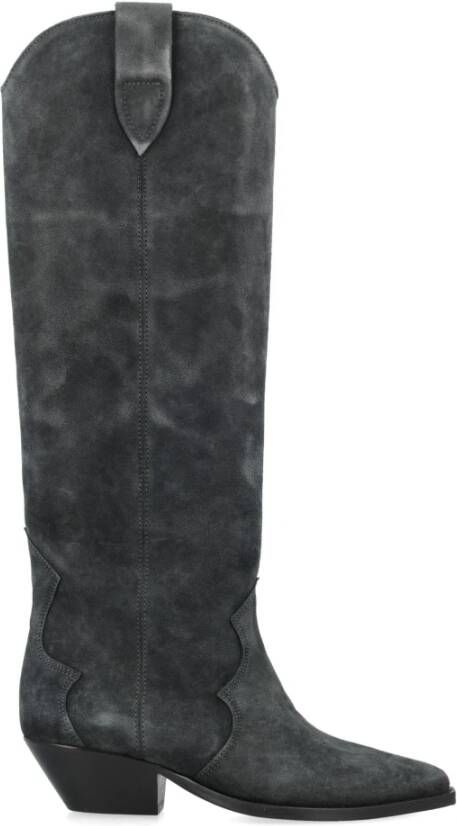 Isabel marant Zwarte Suède Cowboy Laarzen Black Dames