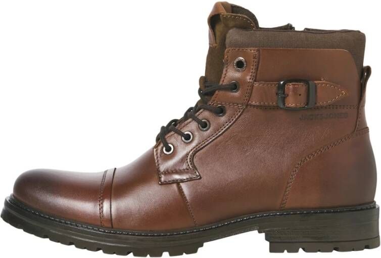 Jack & jones Leren boots met doornsluiting model 'DEXTER'