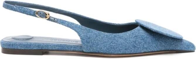 Jacquemus Blauwe Denim Slingback Ballerina Blue Dames