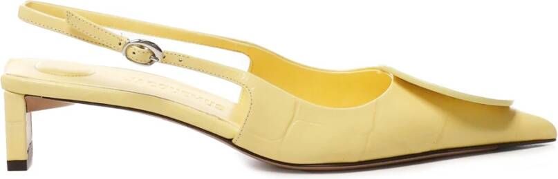 Jacquemus Gele sandalen met hak en enkelband Yellow Dames