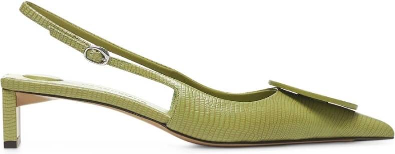 Jacquemus Groene leren sandalen met enkelband Green Dames