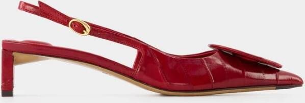 Jacquemus Rode Patentleren Slingback Flats Red Dames