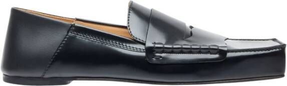 Jacquemus Vierkante Neus Leren Loafers Black Heren