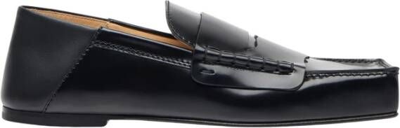 Jacquemus Vierkante Neus Leren Loafers Black Heren