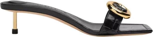 Jacquemus Zwarte krokodillenleren hakken sandalen Black Dames