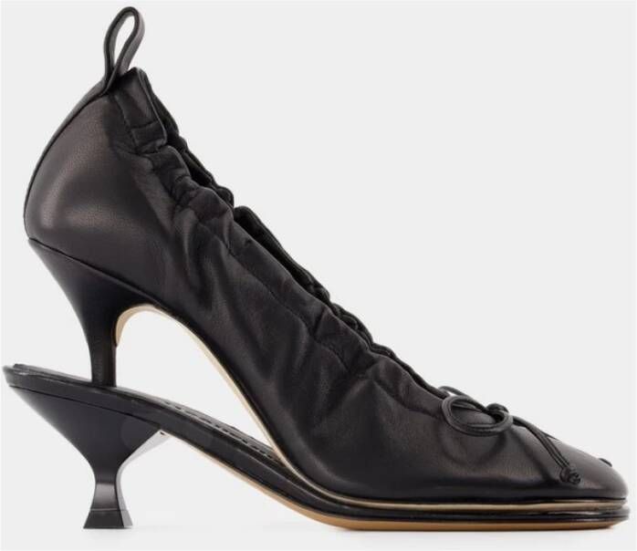 Jacquemus Zwarte Leren Ballerina Pumps Black Dames