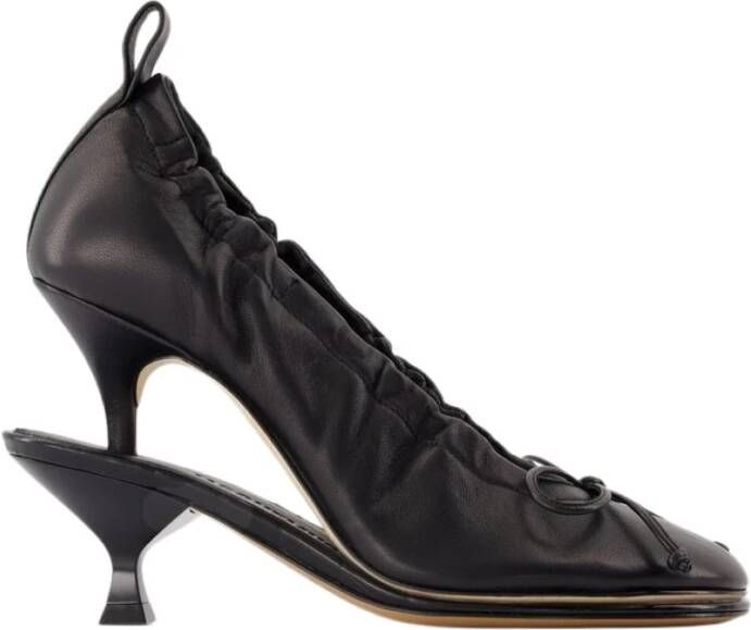 Jacquemus Zwarte Leren Ballerina Pumps Black Dames