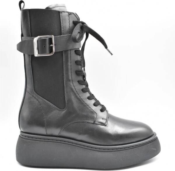 Janet & Janet Zwarte Veterschoenen voor Dames Black Dames