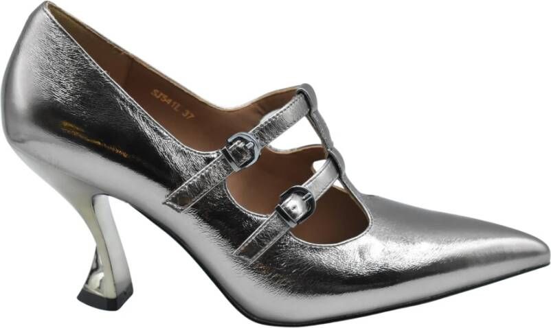 Jeannot Bohemia Dubbele Gesp Platte Schoenen Gray Dames