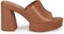 Jeannot Bruin Leren Sandalen Urban Collectie Brown Dames - Thumbnail 1