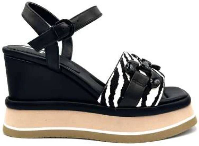 Jeannot Flat Sandals Black Dames