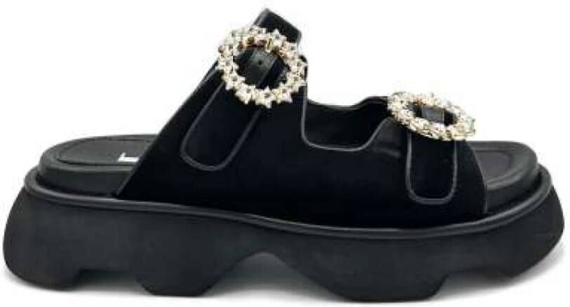 Jeannot Flat Sandals Black Dames