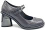 Jeannot Grijze Leren Engelse Stijl Schoen Gray Dames - Thumbnail 1