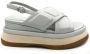 Jeannot Grijze Leren Sleehak Sandalen Lichtgewicht Rubberen Zool Gray Dames - Thumbnail 1