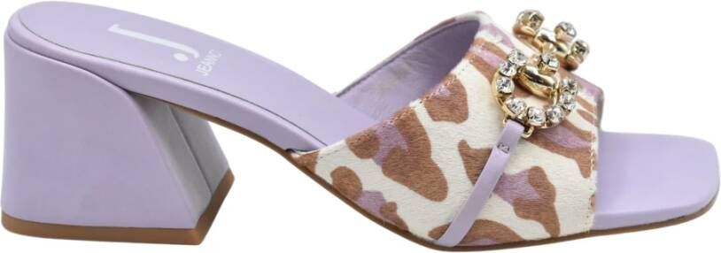 Jeannot Lilac Luipaardprint Platte Schoenen Purple Dames