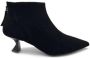 Jeannot Suede Zip Back Leather Effect Heels Black Dames - Thumbnail 1