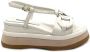 Jeannot Witte Leren Sleehak Sandalen White Dames - Thumbnail 1