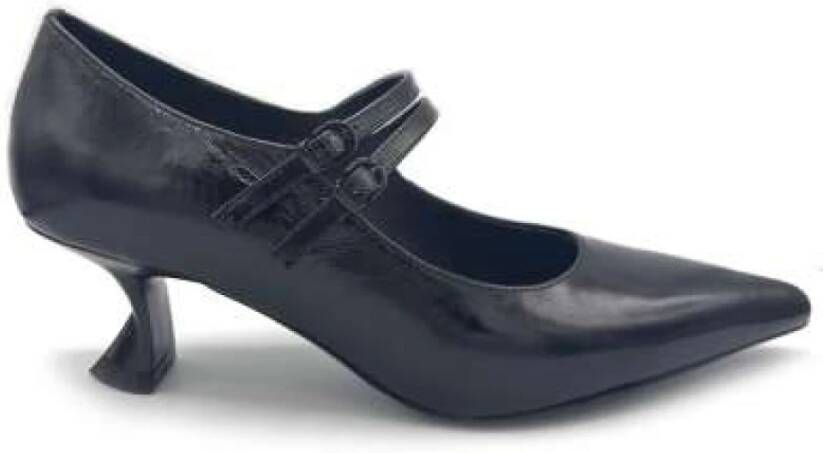 Jeannot Zwarte Lakleren Gespschoenen Black Dames