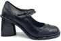 Jeannot Zwarte Leren Engelse Stijl Schoen Black Dames - Thumbnail 1