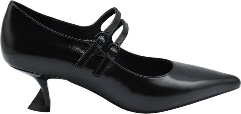 Jeannot Zwarte Veterschoenen Elegante Stijl Black Dames