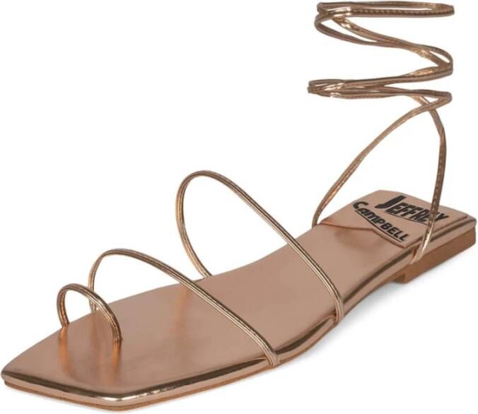 Jeffrey Campbell Bronze Primma Platte Sandalen Bruin Dames